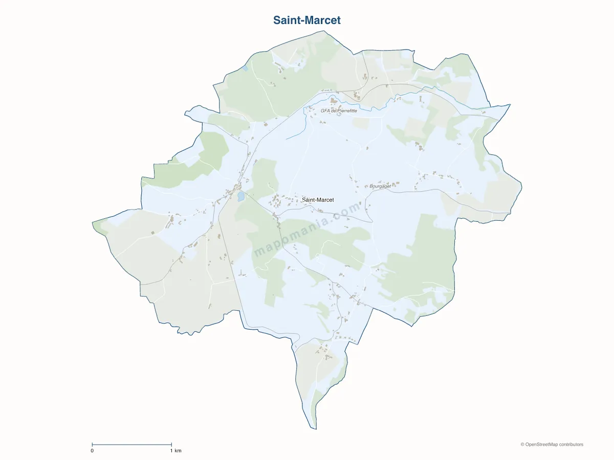 Carte de Saint-Marcet à personnaliser