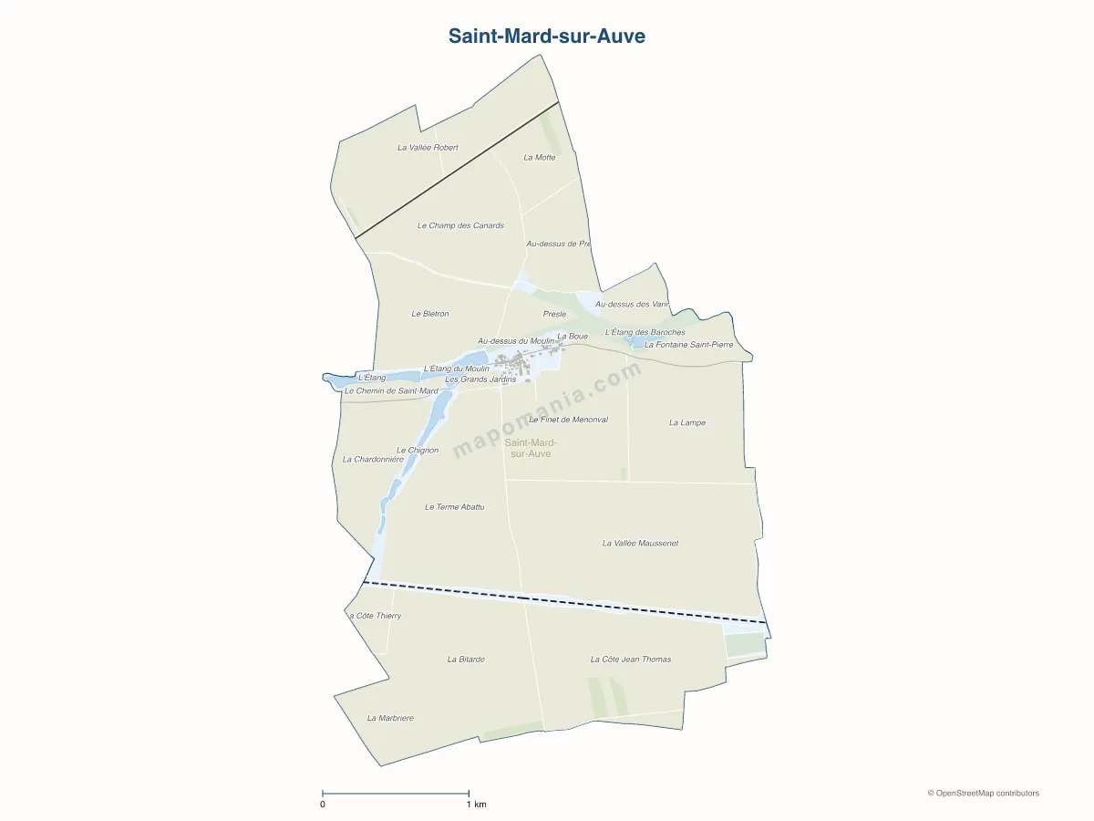 Carte de Saint-Mard-sur-Auve à personnaliser