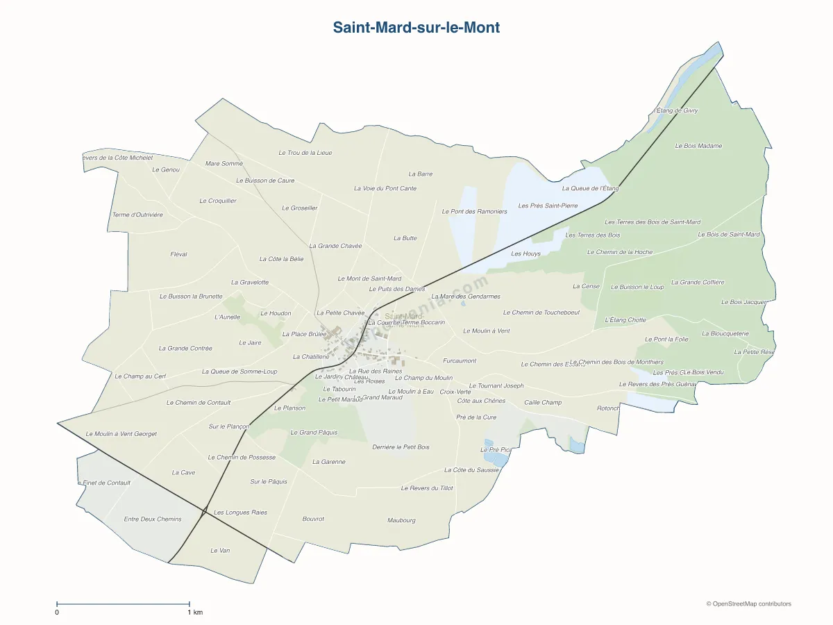 Carte de Saint-Mard-sur-le-Mont à personnaliser