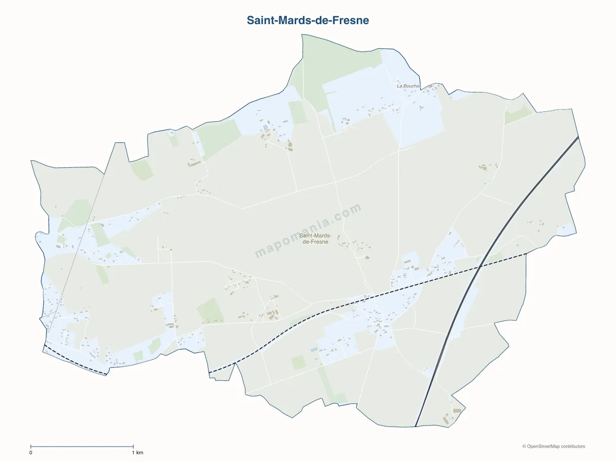 Carte de Saint-Mards-de-Fresne à personnaliser