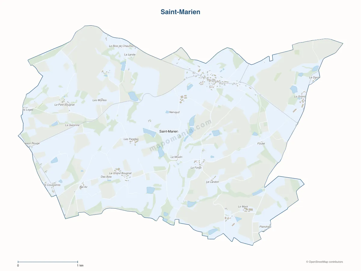 Carte de Saint-Marien à personnaliser