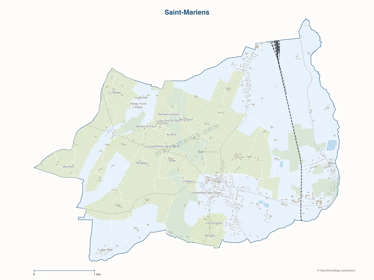 Carte de Saint-Mariens à personnaliser