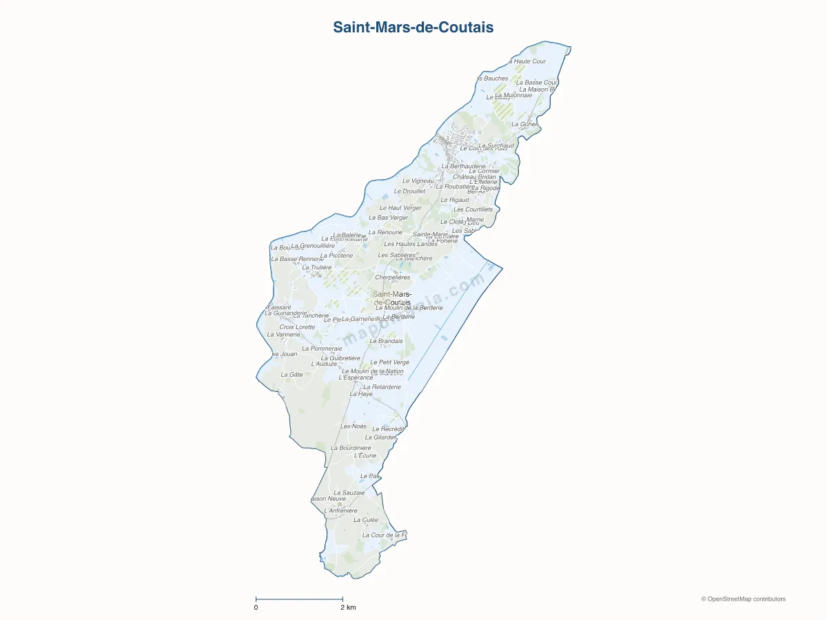 Carte de Saint-Mars-de-Coutais à personnaliser