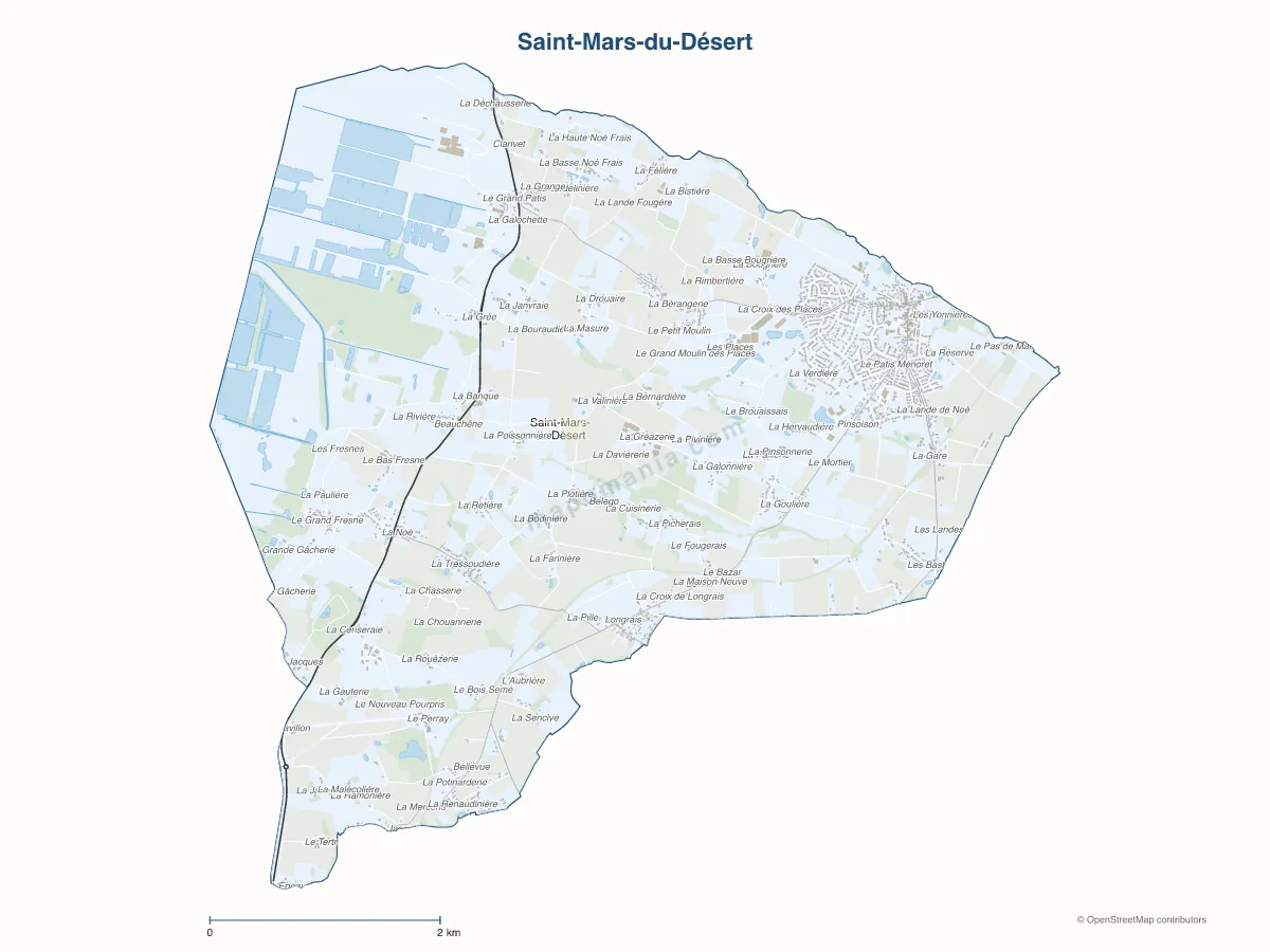 Carte de Saint-Mars-du-Désert à personnaliser
