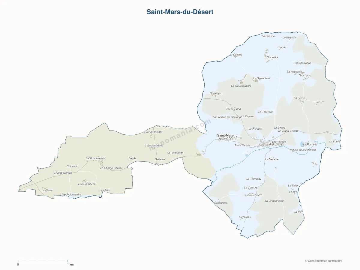Carte de Saint-Mars-du-Désert à personnaliser