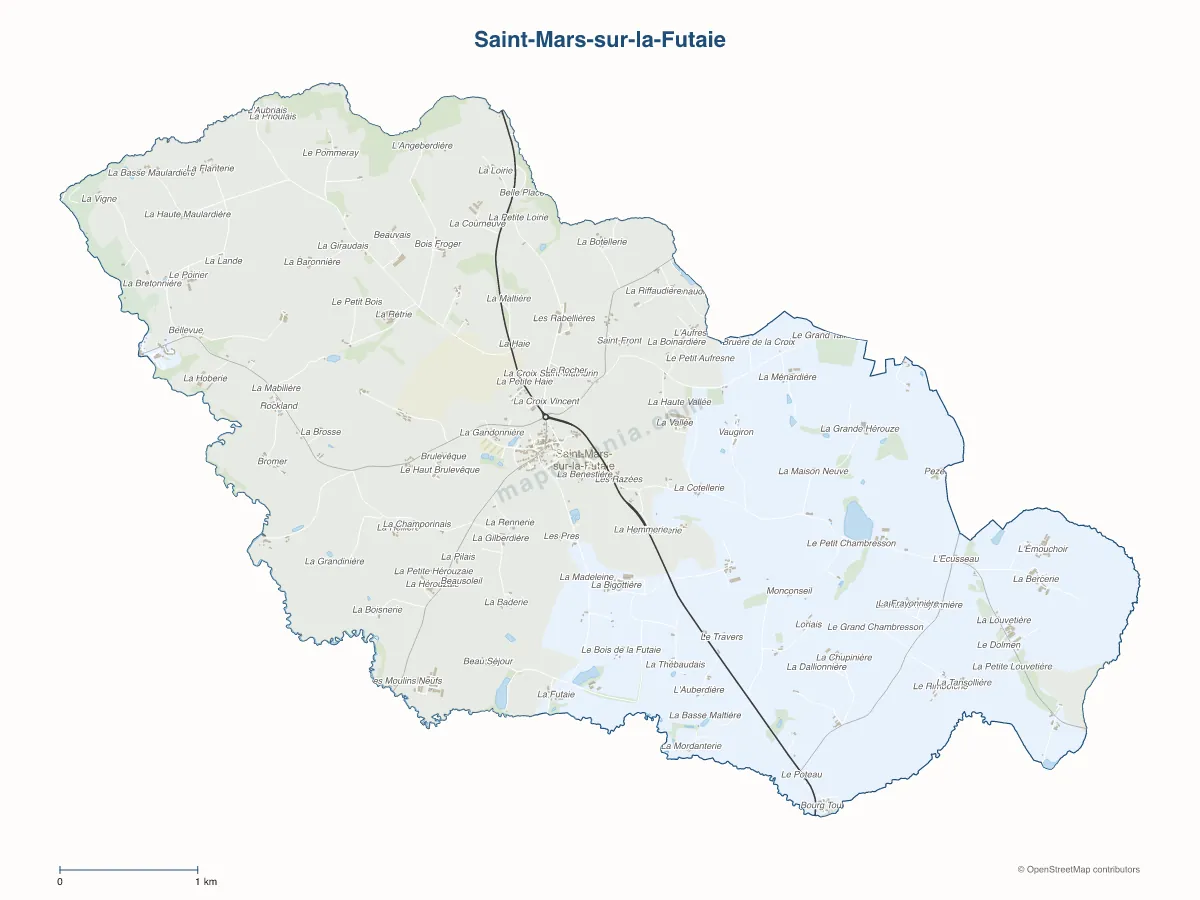 Carte de Saint-Mars-sur-la-Futaie à personnaliser