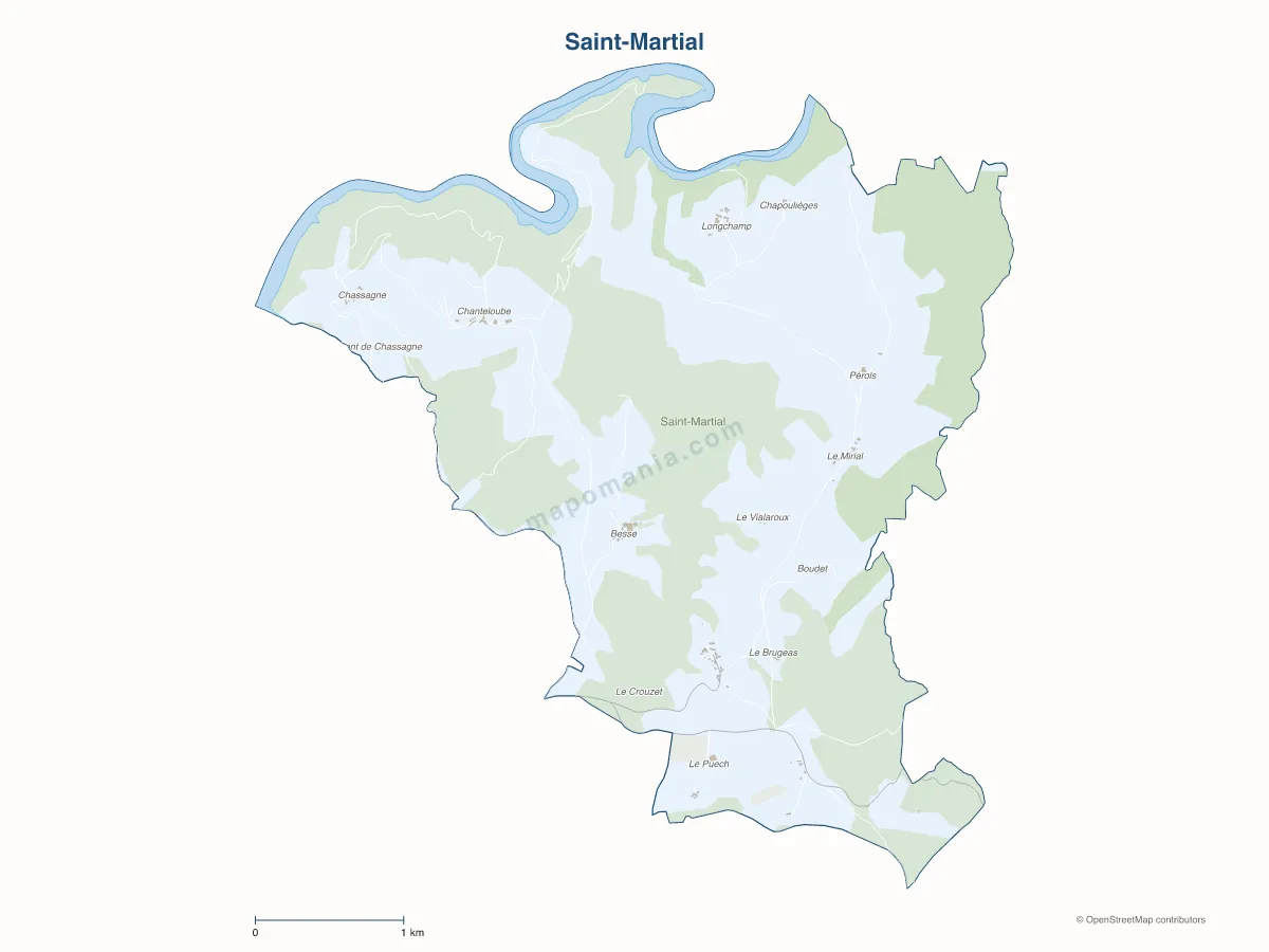Carte de Saint-Martial à personnaliser