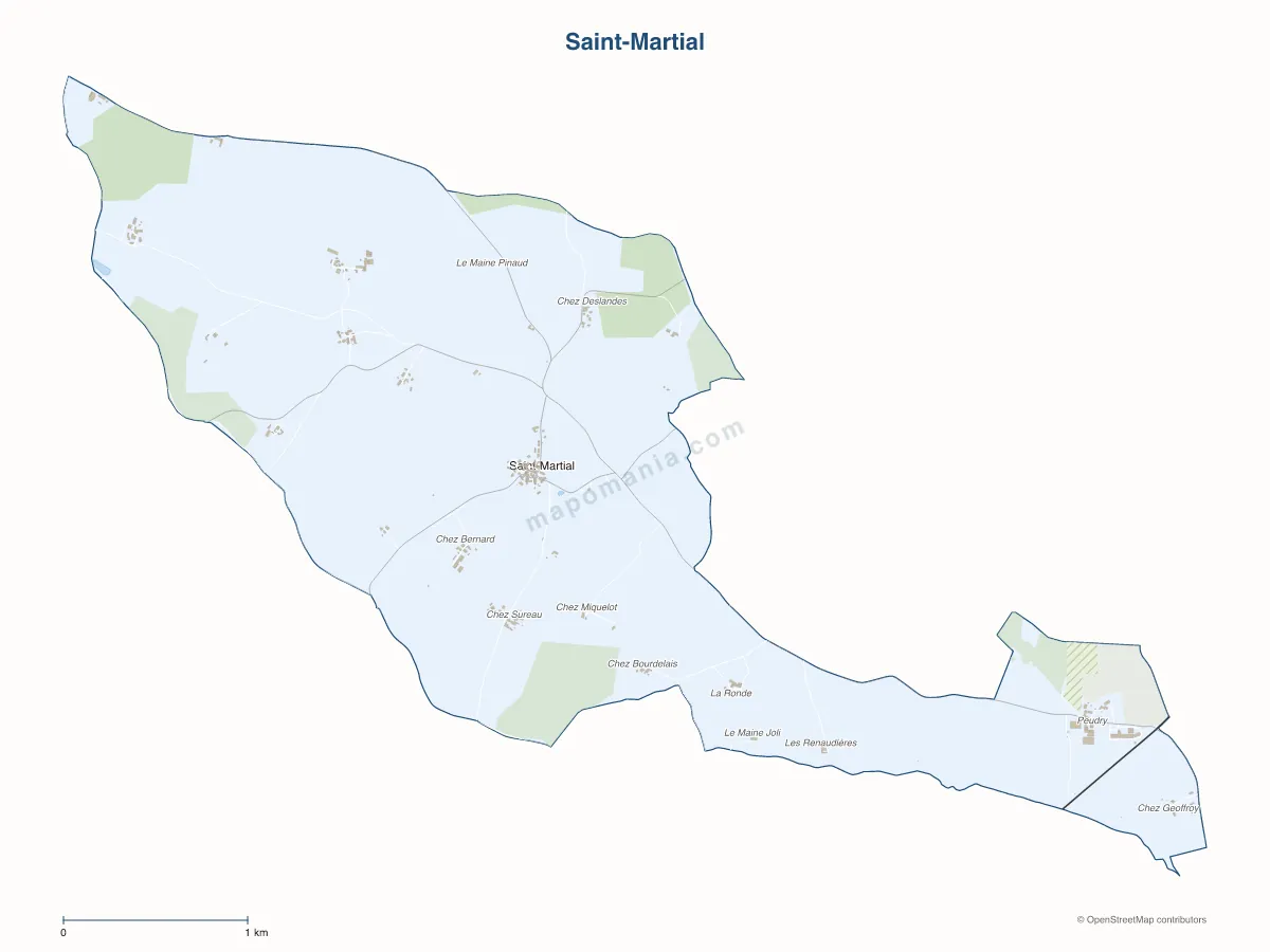 Carte de Saint-Martial à personnaliser