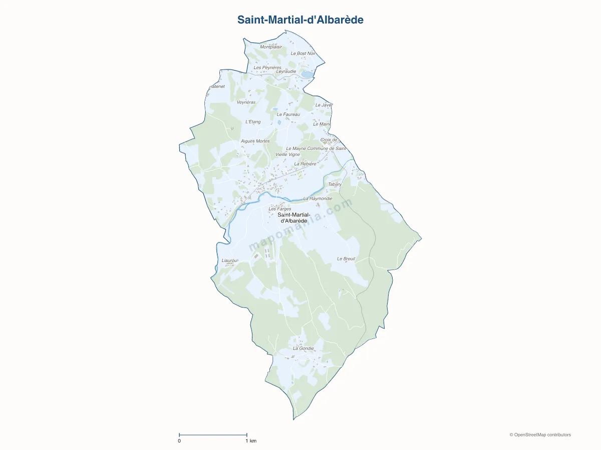 Carte de Saint-Martial-d'Albarède à personnaliser