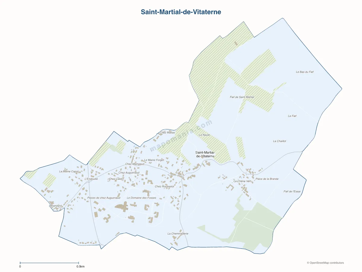 Carte de Saint-Martial-de-Vitaterne à personnaliser