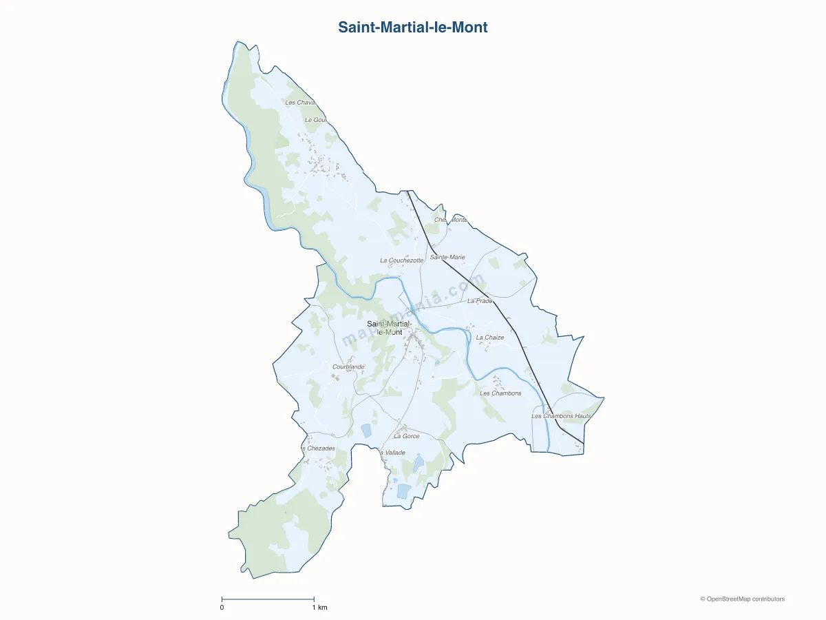 Carte de Saint-Martial-le-Mont à personnaliser