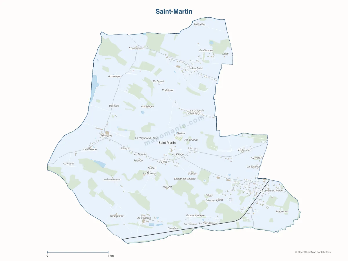 Carte de Saint-Martin à personnaliser