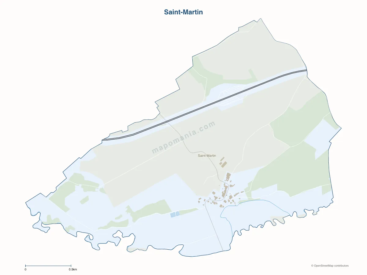 Carte de Saint-Martin à personnaliser