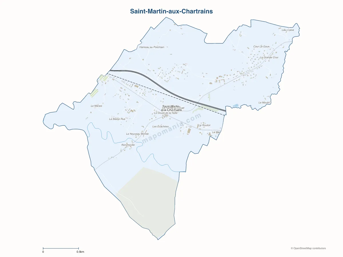 Carte de Saint-Martin-aux-Chartrains à personnaliser