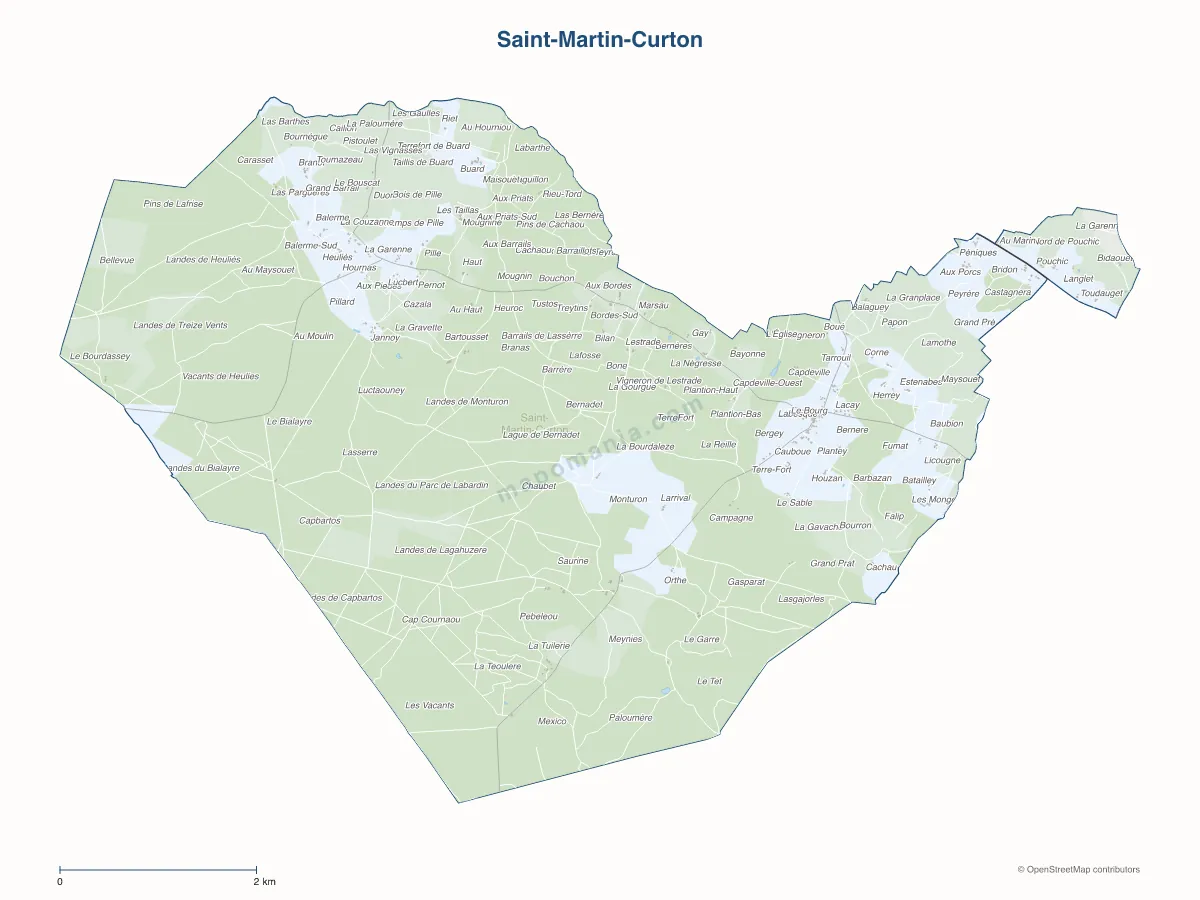 Carte de Saint-Martin-Curton à personnaliser