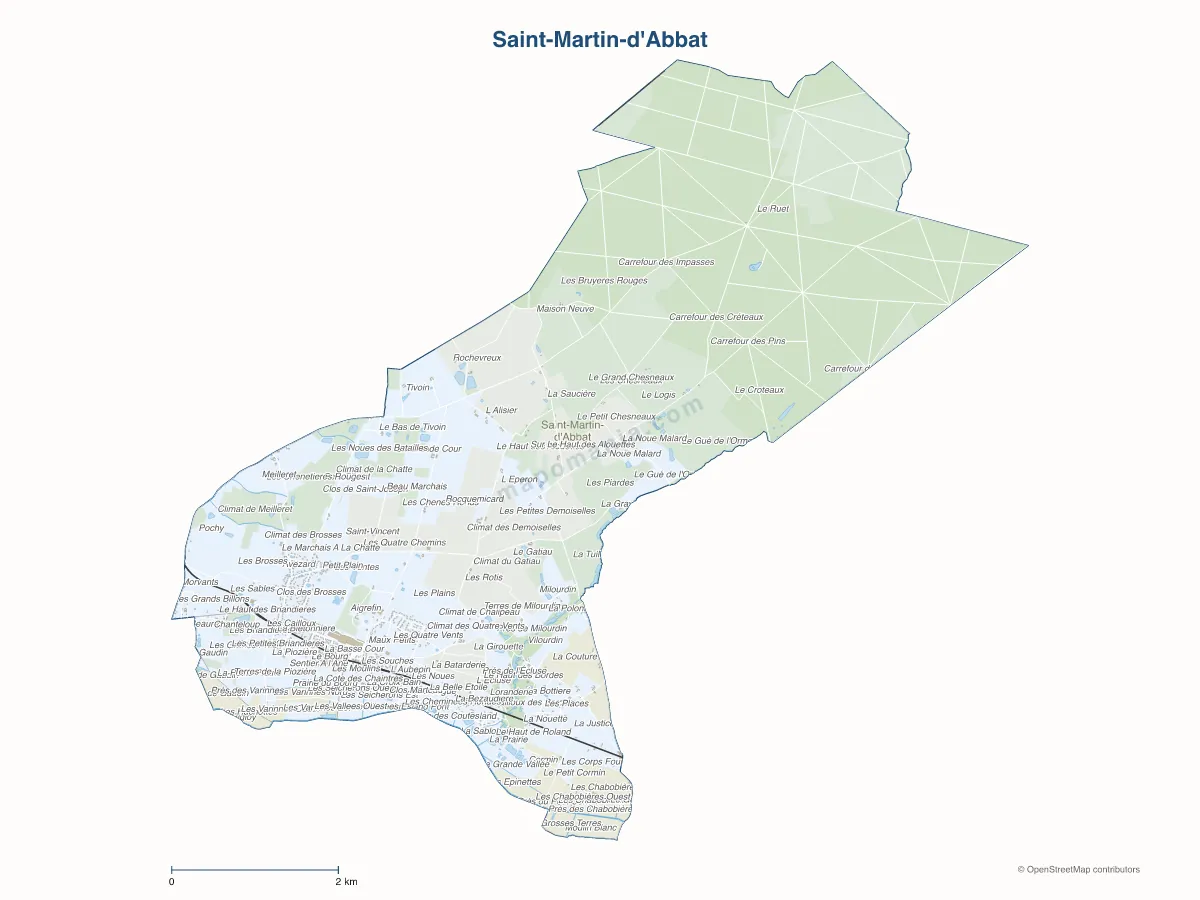 Carte de Saint-Martin-d'Abbat à personnaliser