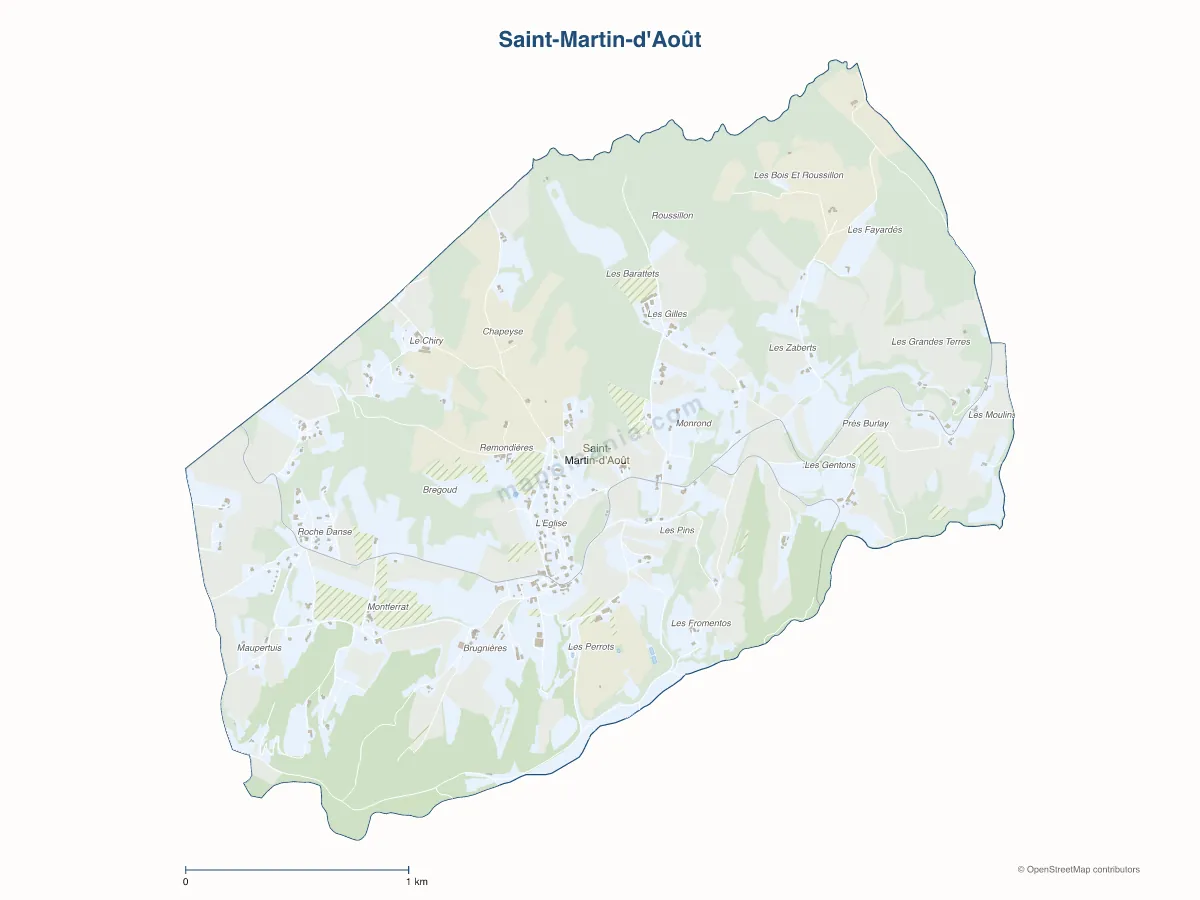 Carte de Saint-Martin-d'Août à personnaliser
