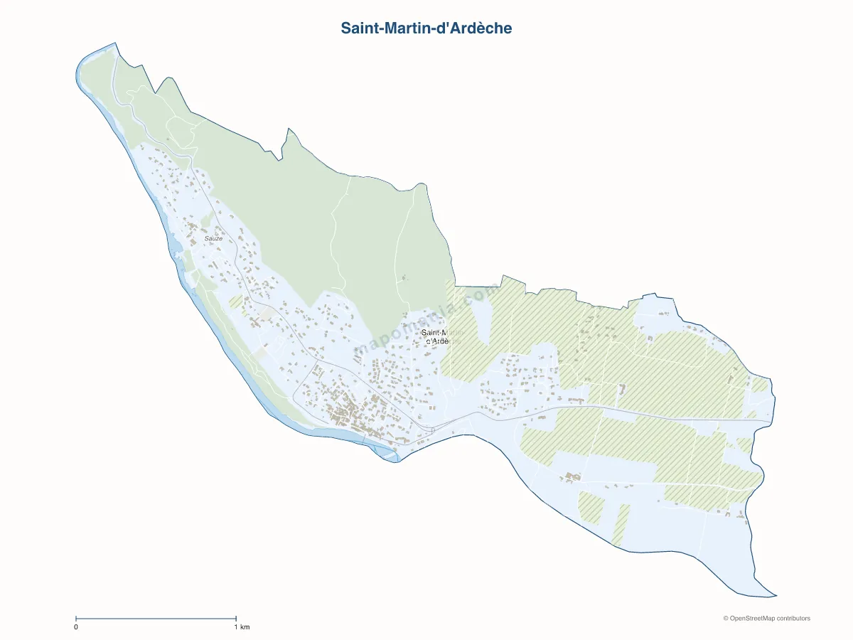 Carte de Saint-Martin-d'Ardèche à personnaliser