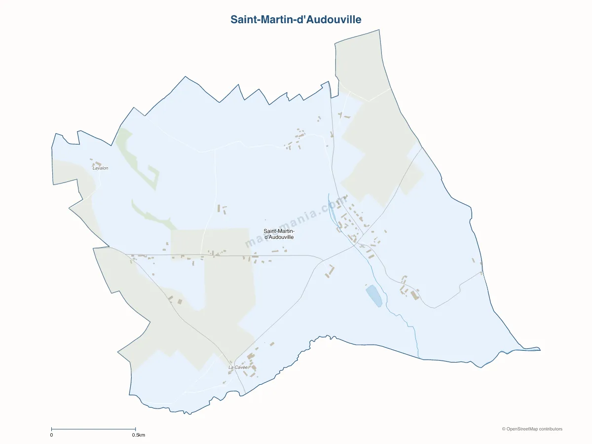 Carte de Saint-Martin-d'Audouville à personnaliser