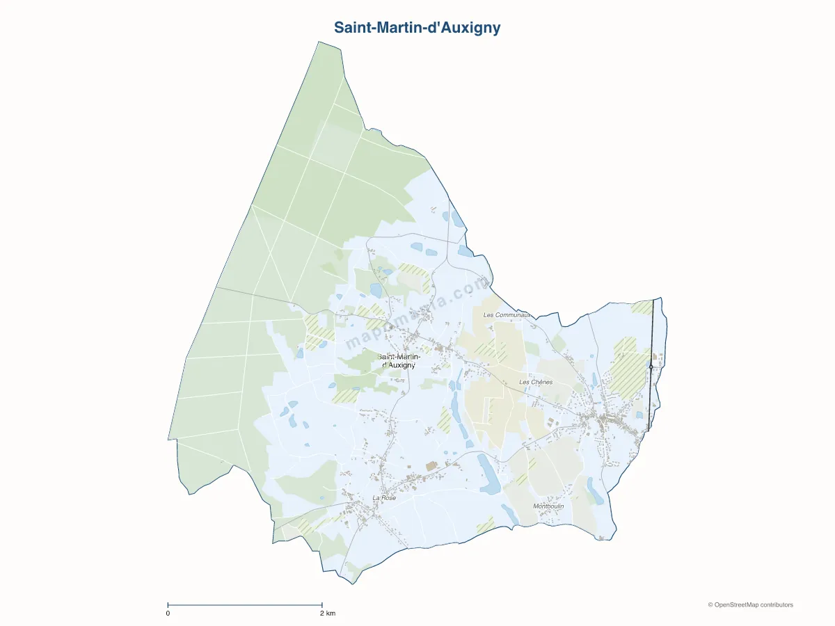 Carte de Saint-Martin-d'Auxigny à personnaliser