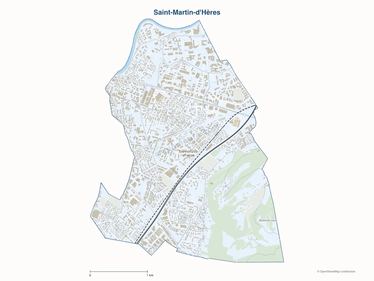 Carte de Saint-Martin-d'Hères à personnaliser
