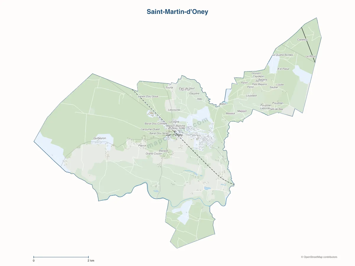Carte de Saint-Martin-d'Oney à personnaliser