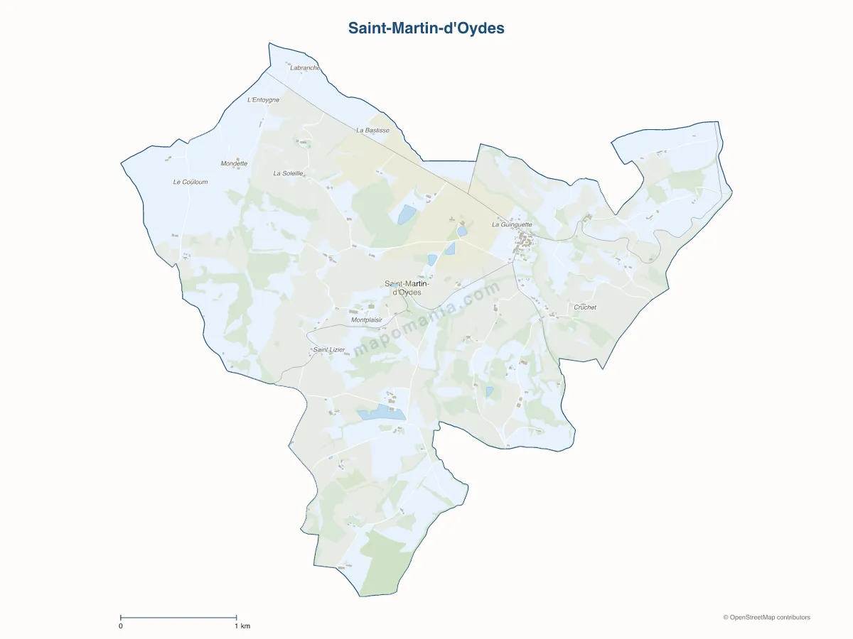 Carte de Saint-Martin-d'Oydes à personnaliser