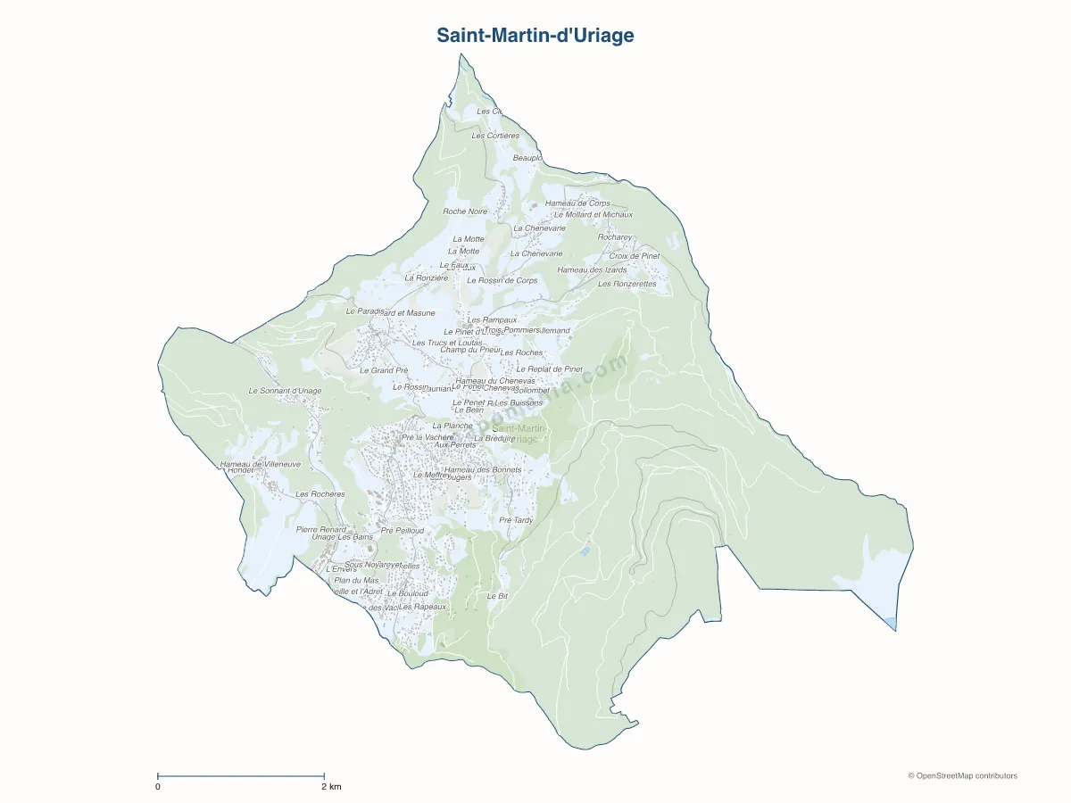 Carte de Saint-Martin-d'Uriage à personnaliser
