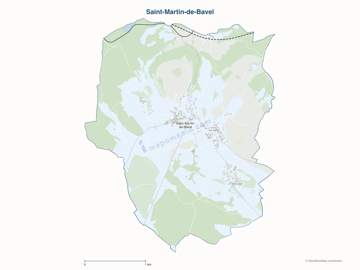 Carte de Saint-Martin-de-Bavel à personnaliser
