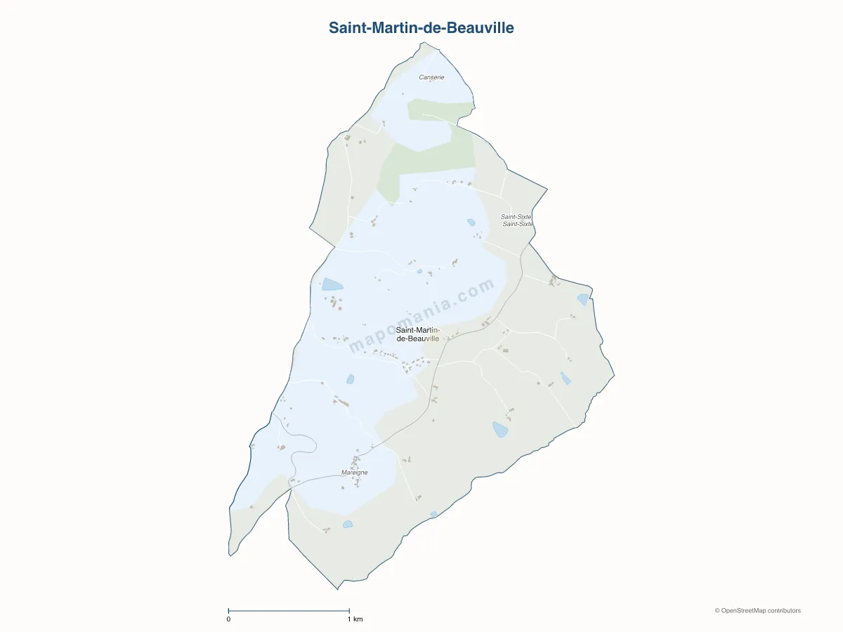 Carte de Saint-Martin-de-Beauville à personnaliser