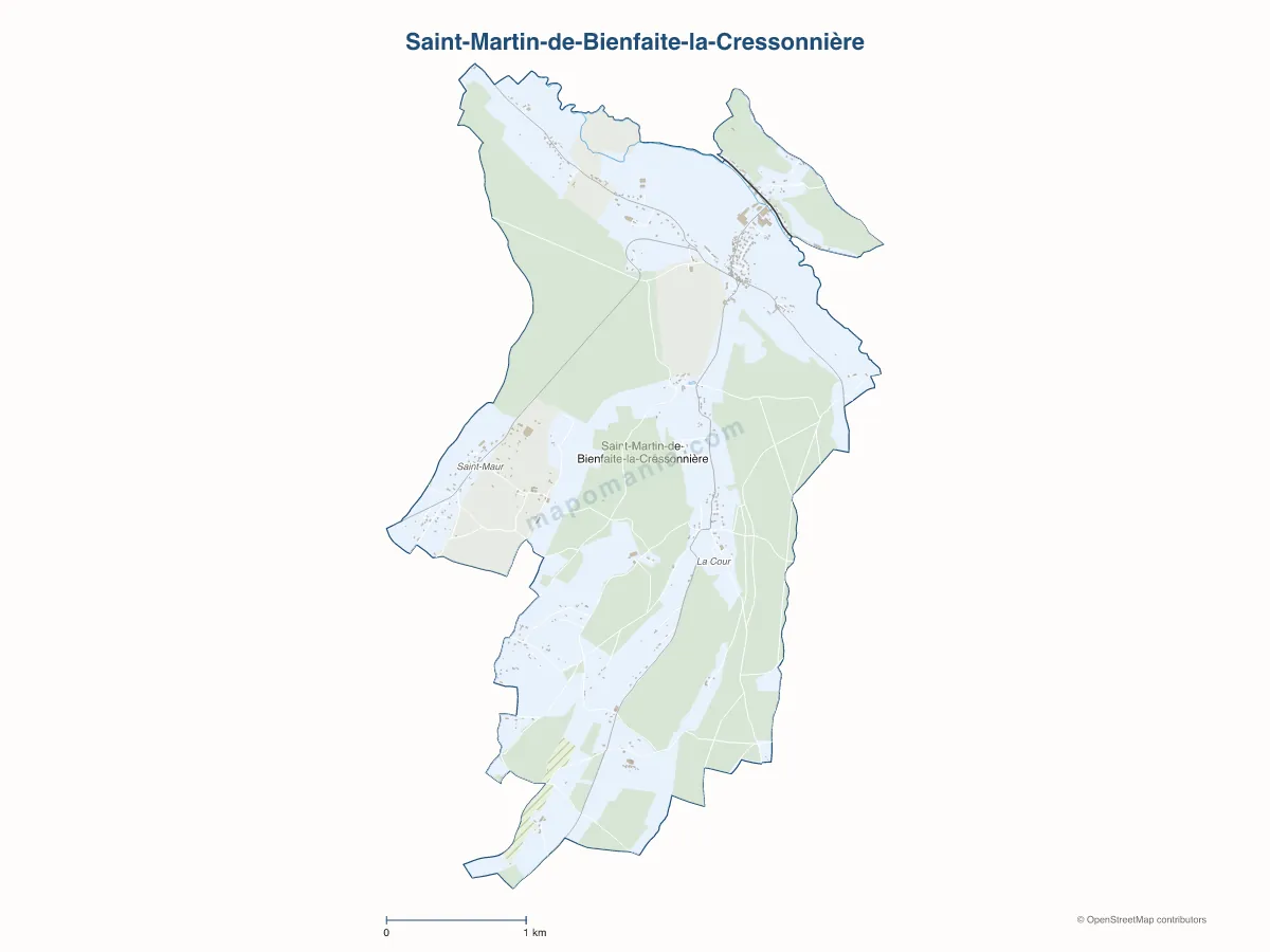 Carte de Saint-Martin-de-Bienfaite-la-Cressonnière à personnaliser