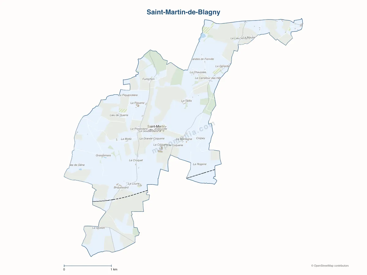 Carte de Saint-Martin-de-Blagny à personnaliser