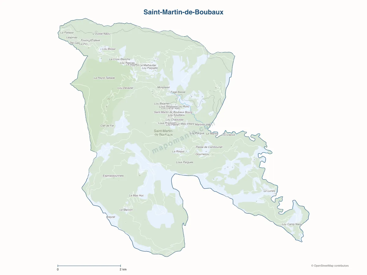 Carte de Saint-Martin-de-Boubaux à personnaliser