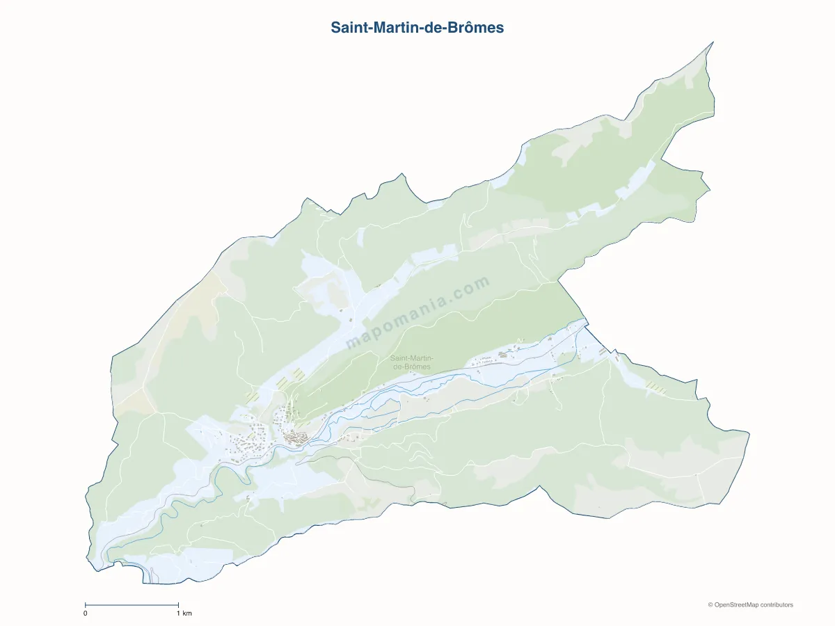 Carte de Saint-Martin-de-Brômes à personnaliser