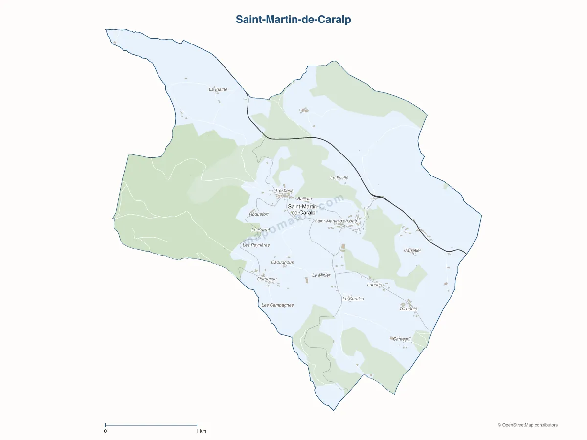 Carte de Saint-Martin-de-Caralp à personnaliser