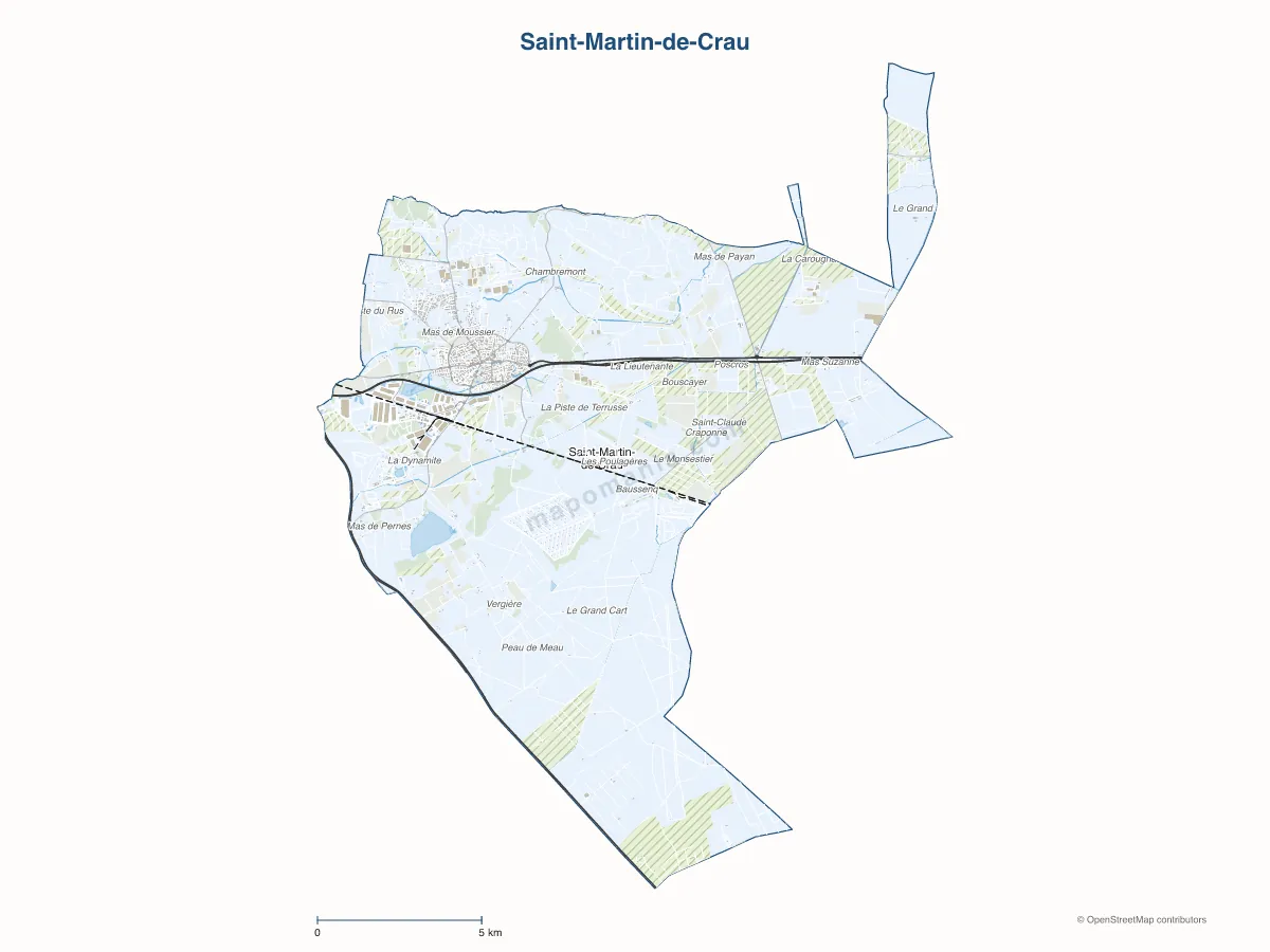 Carte de Saint-Martin-de-Crau à personnaliser