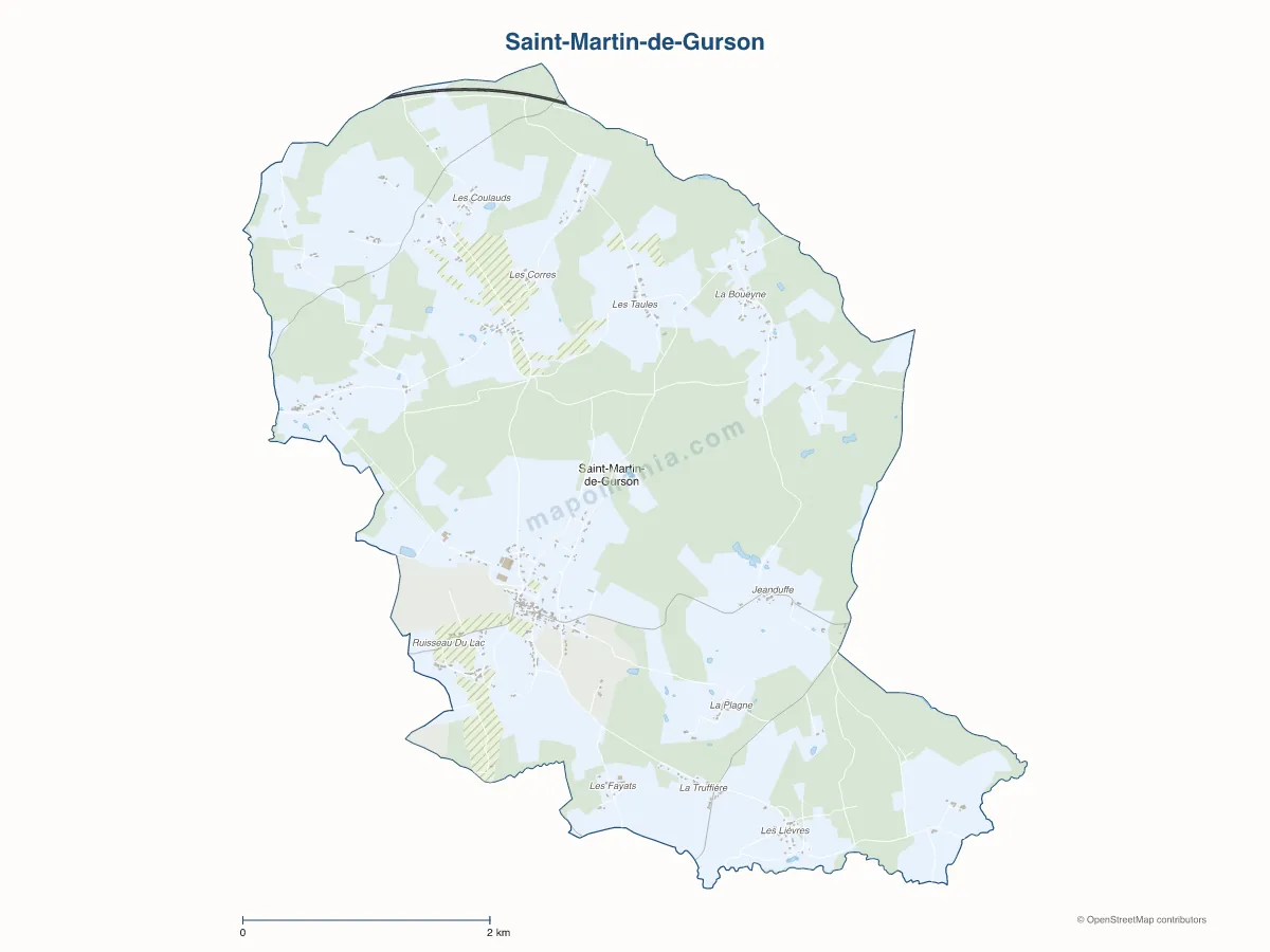 Carte de Saint-Martin-de-Gurson à personnaliser