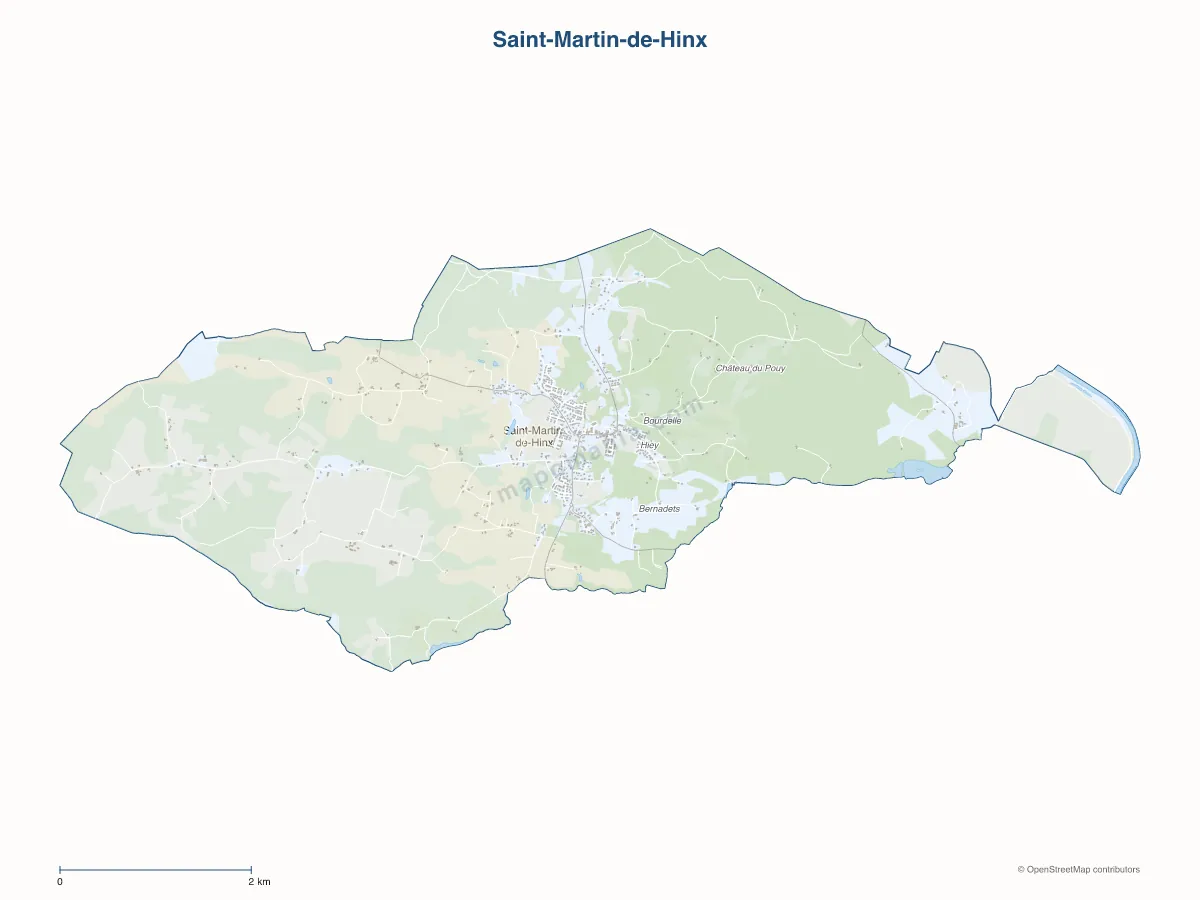 Carte de Saint-Martin-de-Hinx à personnaliser