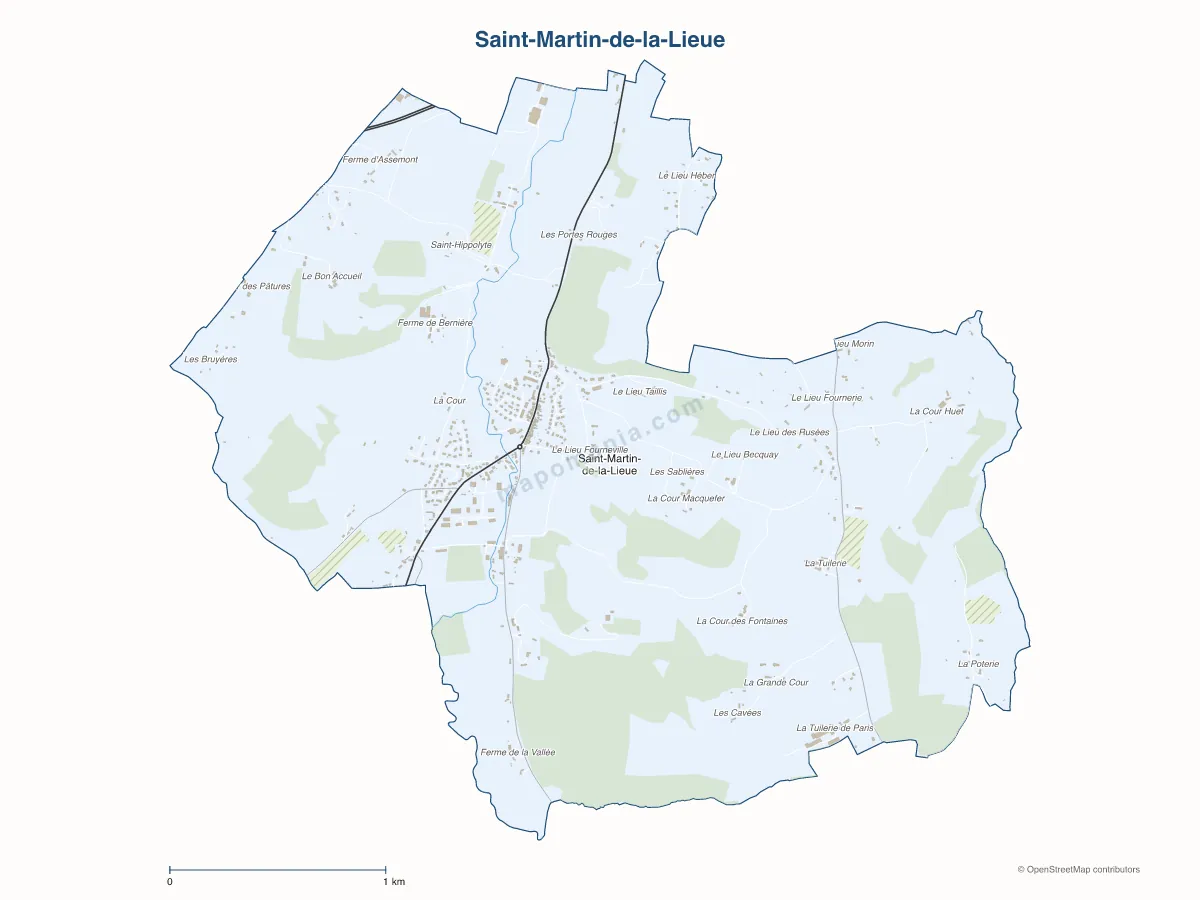Carte de Saint-Martin-de-la-Lieue à personnaliser