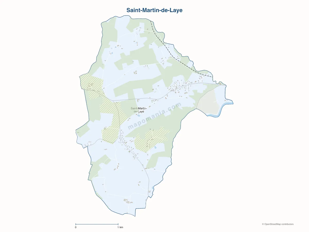 Carte de Saint-Martin-de-Laye à personnaliser