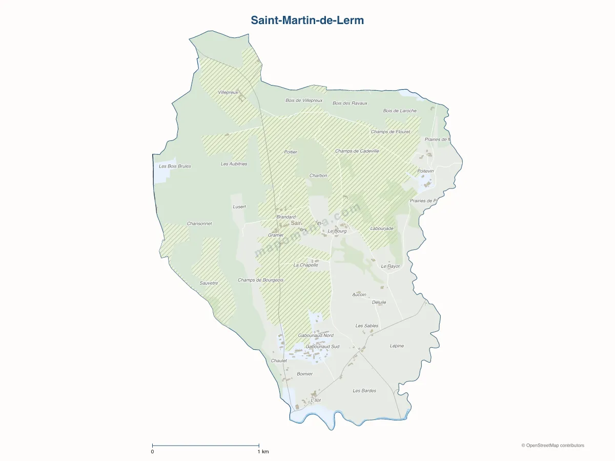 Carte de Saint-Martin-de-Lerm à personnaliser