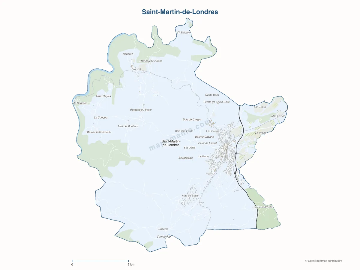 Carte de Saint-Martin-de-Londres à personnaliser