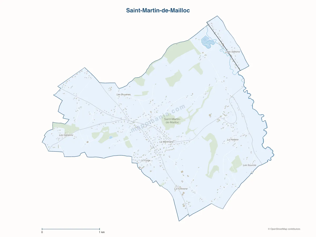 Carte de Saint-Martin-de-Mailloc à personnaliser