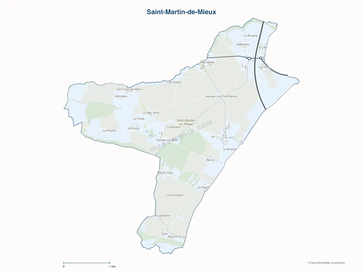 Carte de Saint-Martin-de-Mieux à personnaliser
