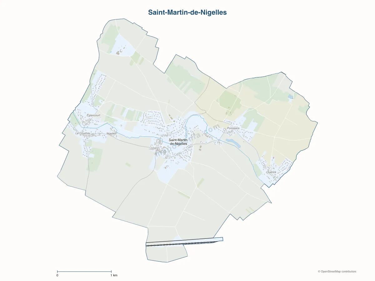 Carte de Saint-Martin-de-Nigelles à personnaliser