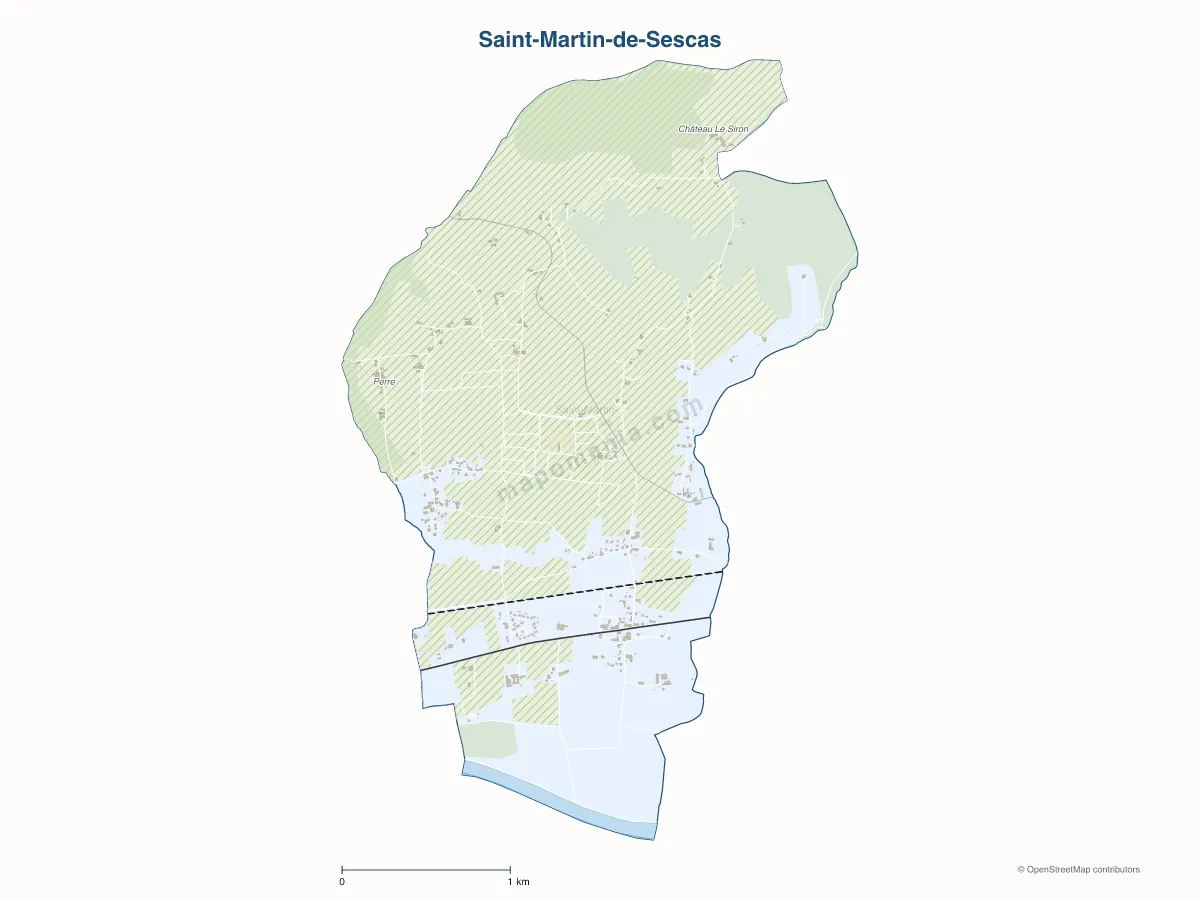 Carte de Saint-Martin-de-Sescas à personnaliser