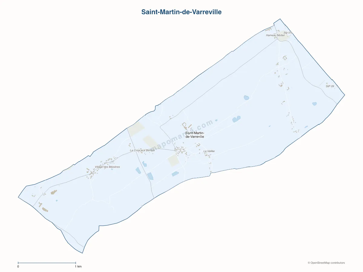 Carte de Saint-Martin-de-Varreville à personnaliser
