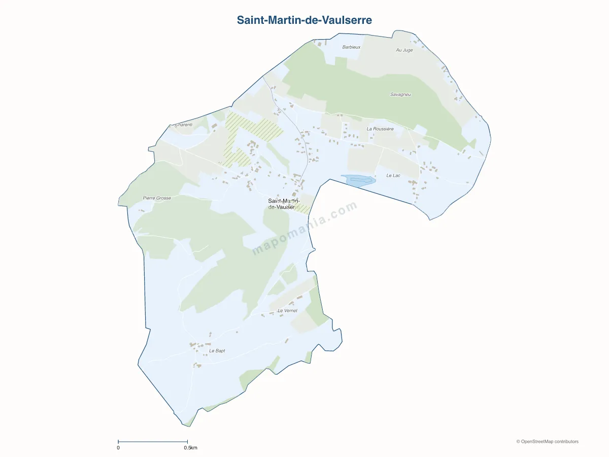 Carte de Saint-Martin-de-Vaulserre à personnaliser
