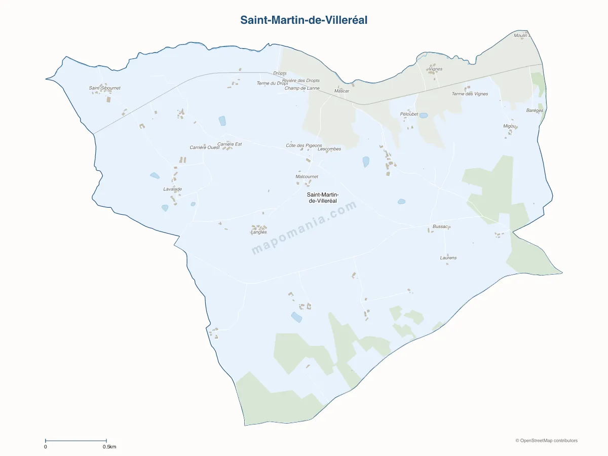 Carte de Saint-Martin-de-Villeréal à personnaliser