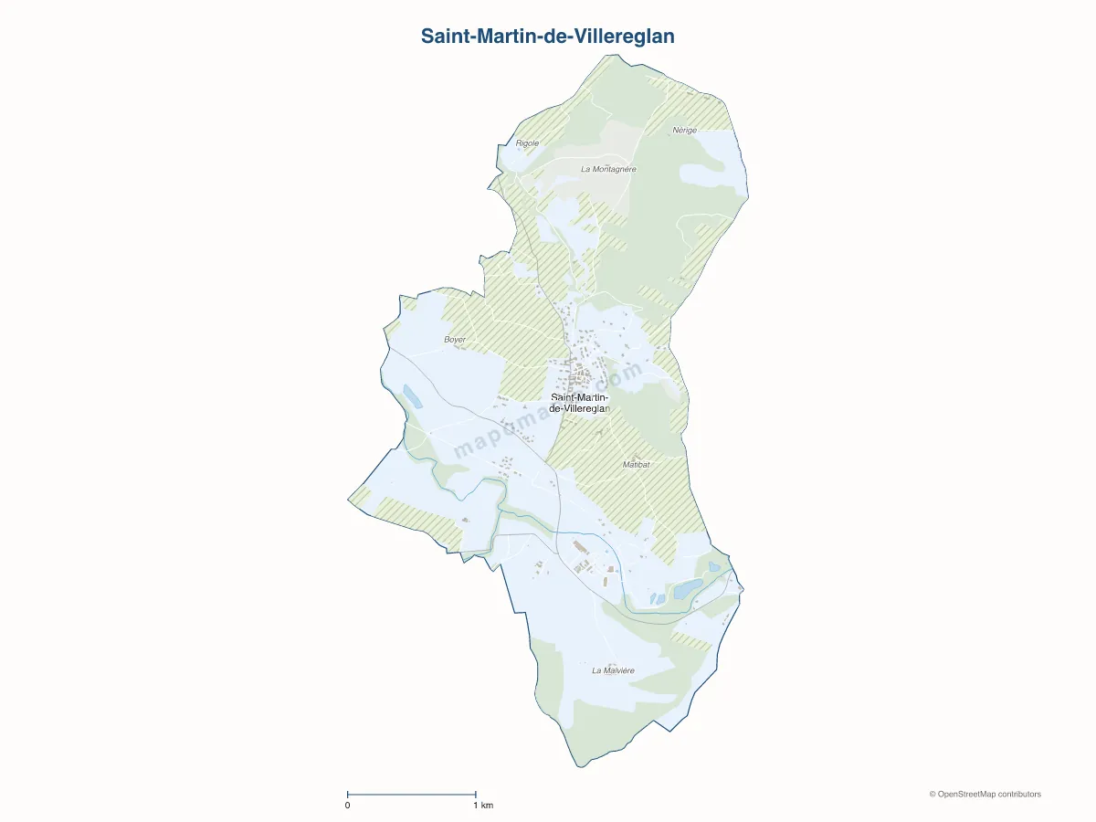 Carte de Saint-Martin-de-Villereglan à personnaliser